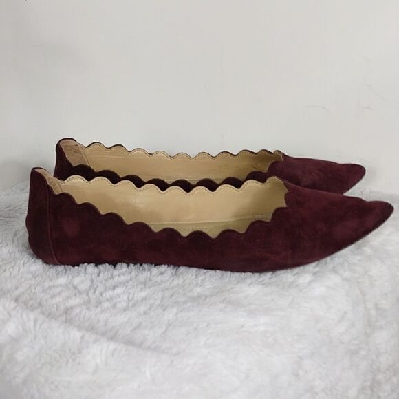 Adrienne Vittadini Wine Suede Leather Slipon Flats - Picture 1 of 7